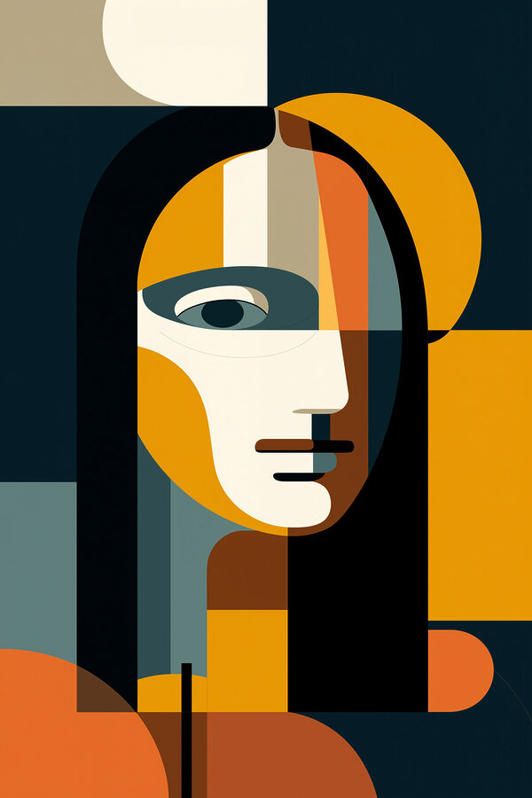 Woman's face with long hair Woman's face with long hair