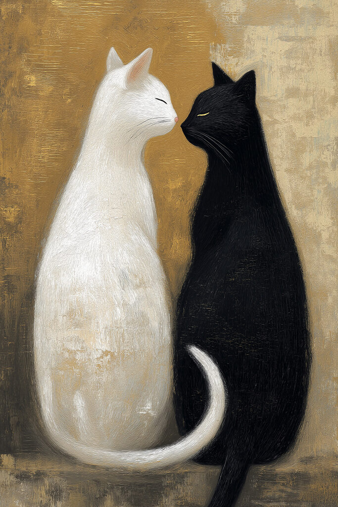 Black and white cats