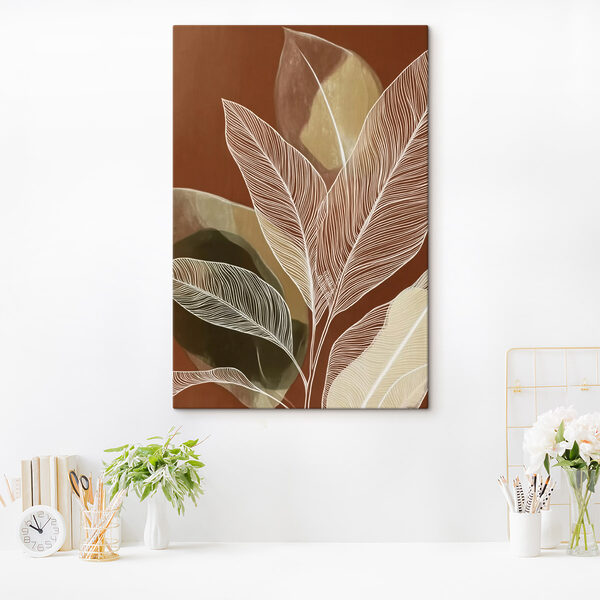 Vibrant leaves against earthy tones