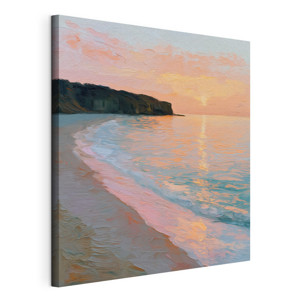 Beach with waves and cliffs