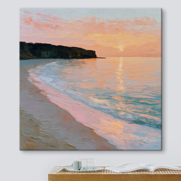 Beach with waves and cliffs