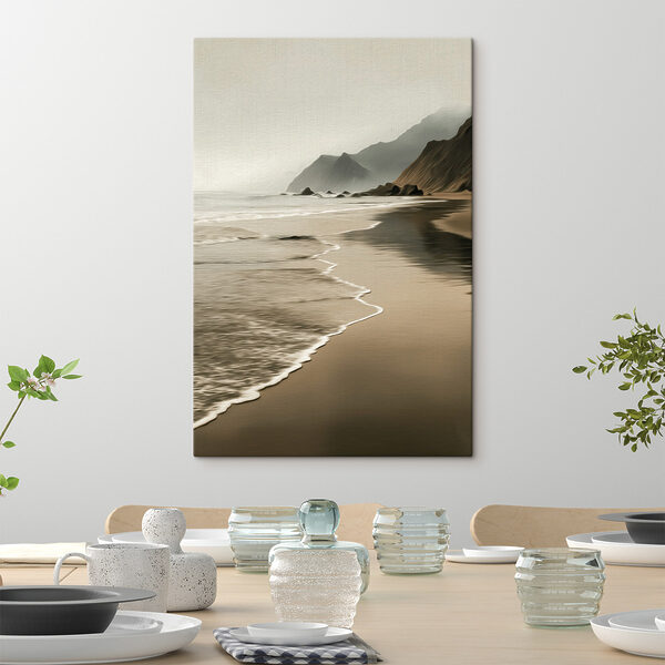Beach with waves and mountains Beach with waves and mountains