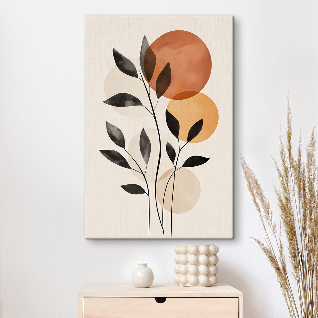 Plant with leaves and circles Plant with leaves and circles