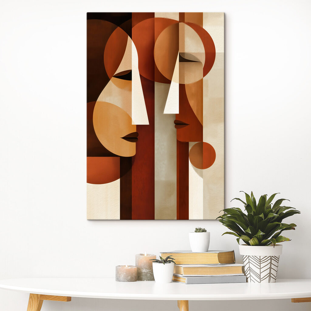 Painting of a couple of faces
