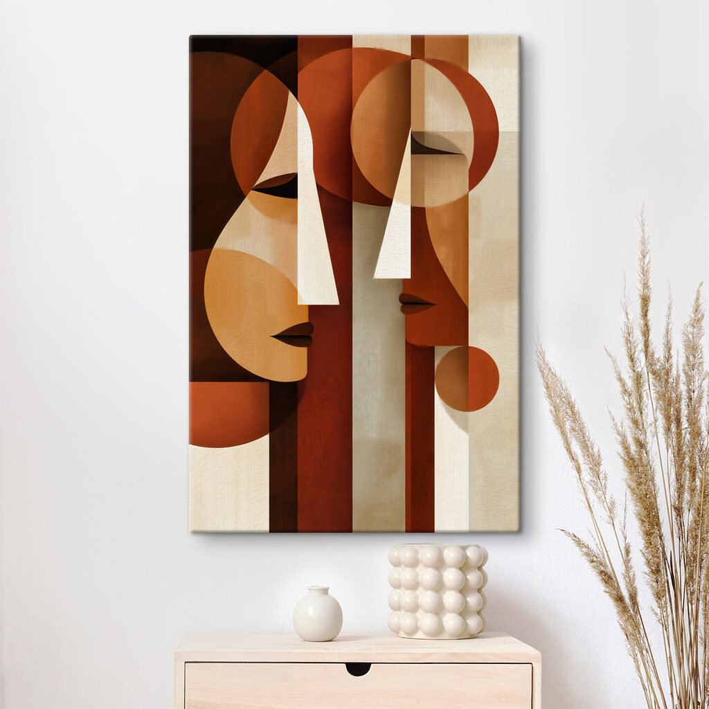 Painting of a couple of faces
