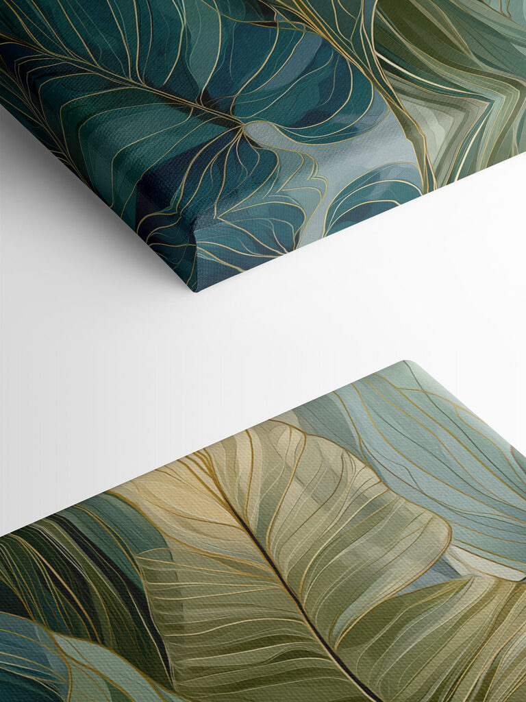 Vibrant green leaf patterns intertwined
