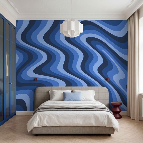 Blaue und weiße Wellenlinien Blaue und weiße Wellenlinien