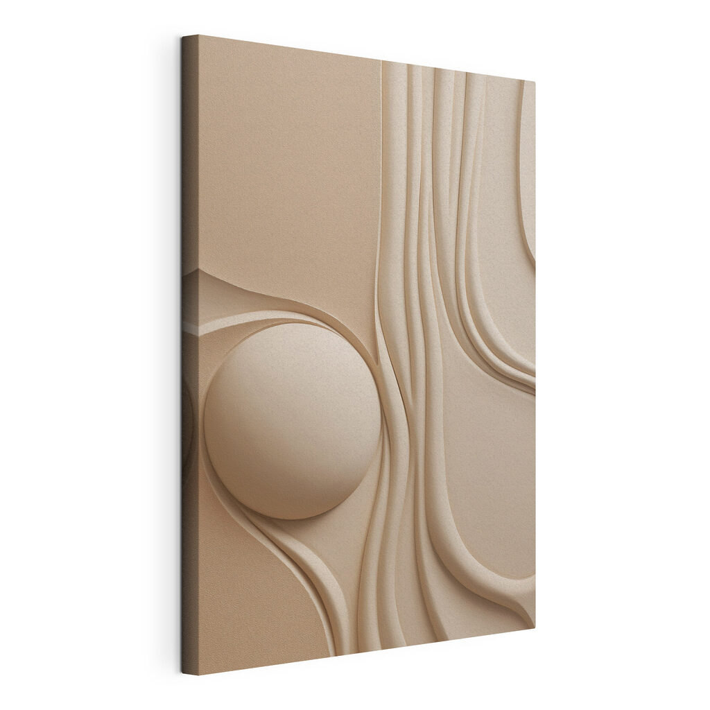 White sphere on a beige surface