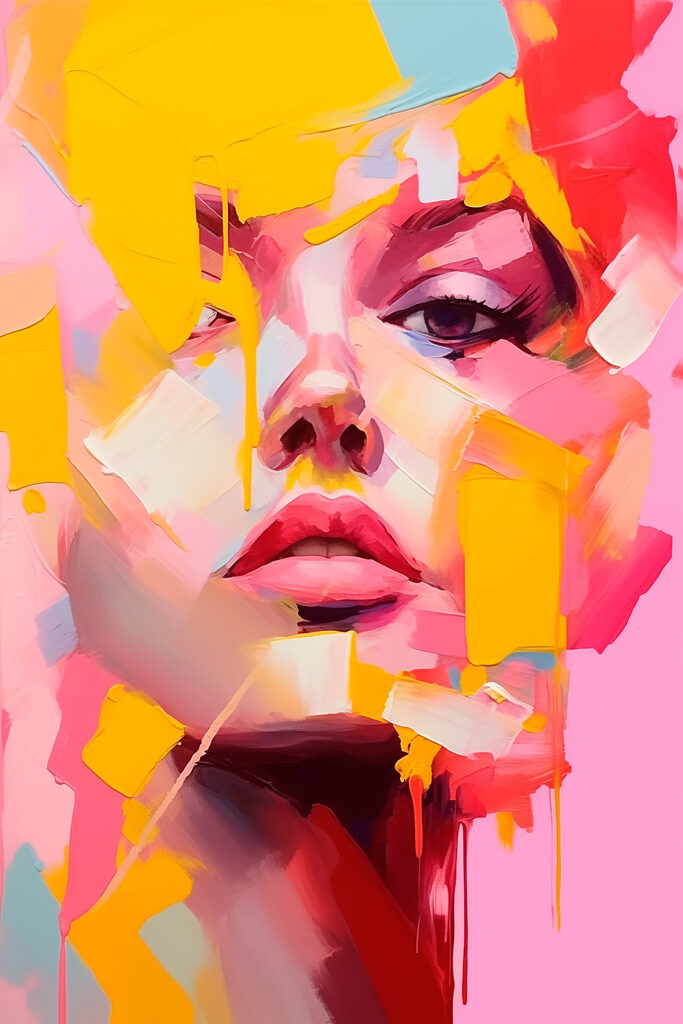 Painting of a woman's face Painting of a woman's face