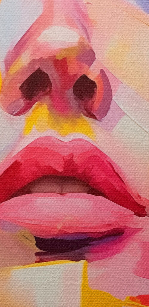 Painting of a woman's face Painting of a woman's face