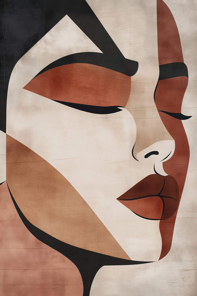 Elegant portrait with abstract features Elegant portrait with abstract features