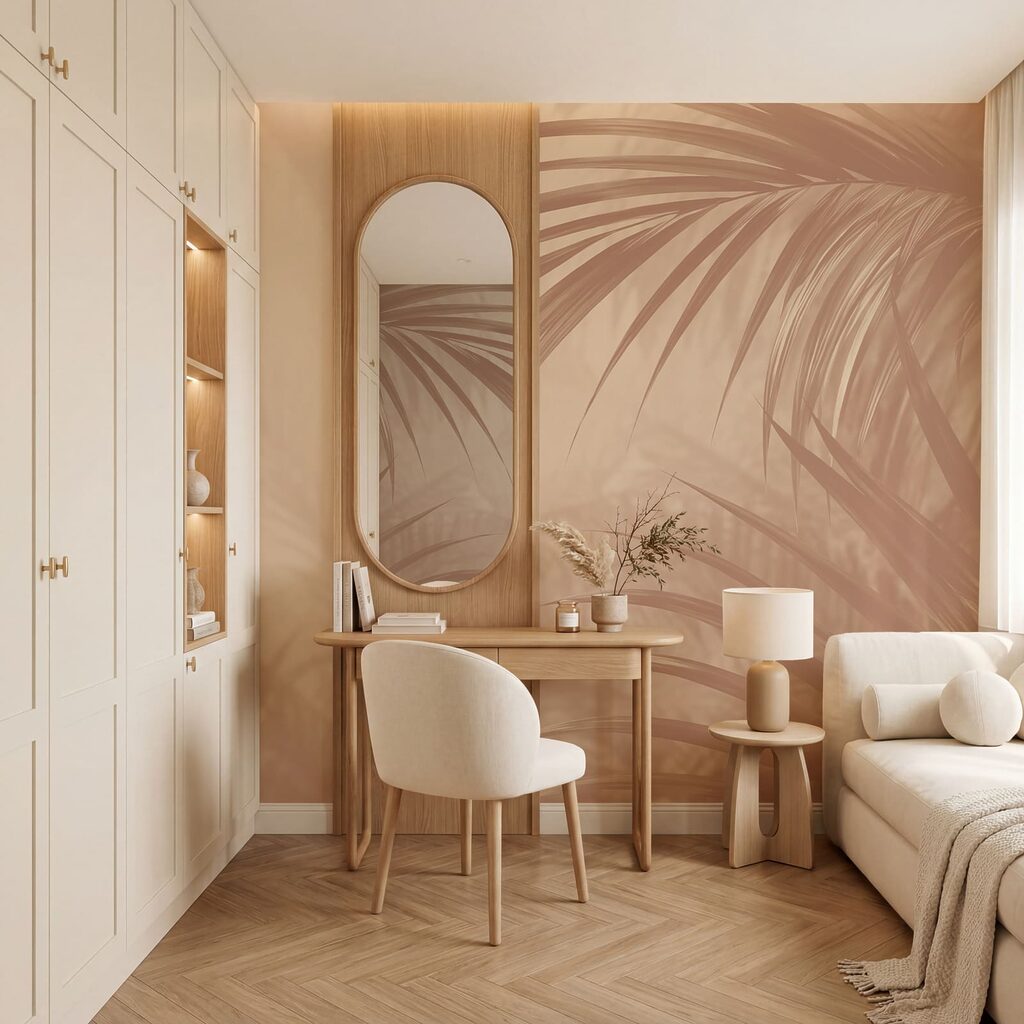 Ruhiges Hintergrunddesign mit Palmblättern