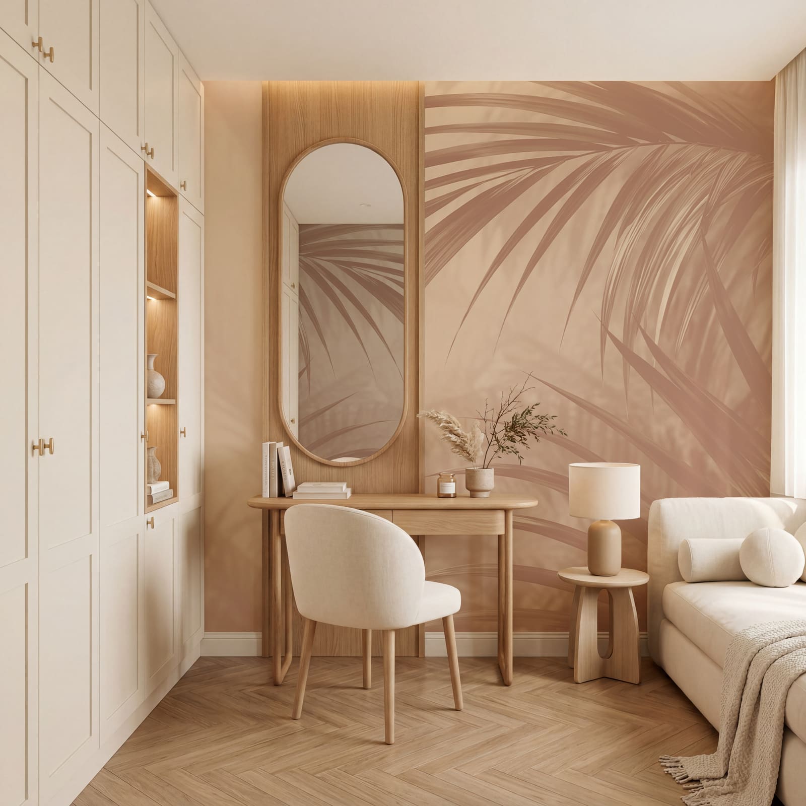 Ruhiges Hintergrunddesign mit Palmblättern
