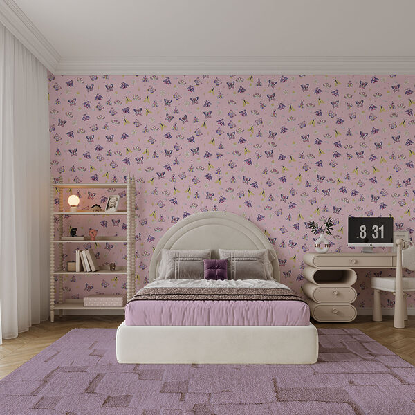 Motiv mit Schmetterlingen und Blumen