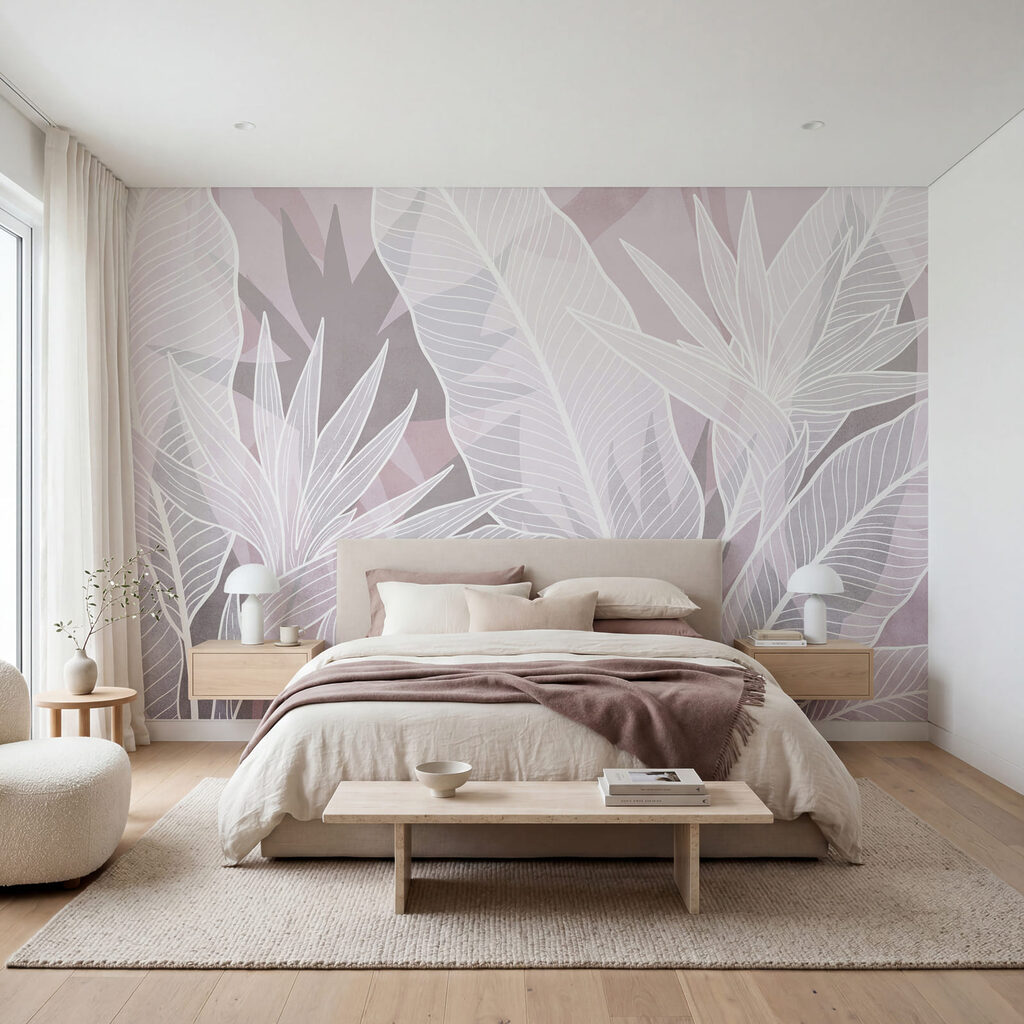 Weiße Blätter auf rosa Hintergrund Weiße Blätter auf rosa Hintergrund