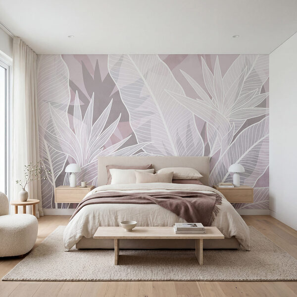 Weiße Blätter auf rosa Hintergrund Weiße Blätter auf rosa Hintergrund
