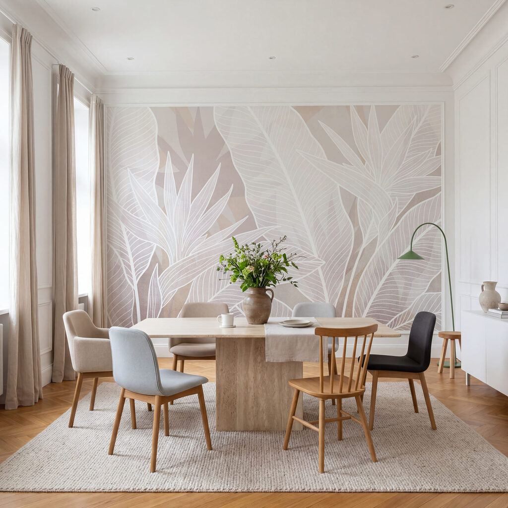 Weiße Blätter auf rosa Hintergrund Weiße Blätter auf rosa Hintergrund