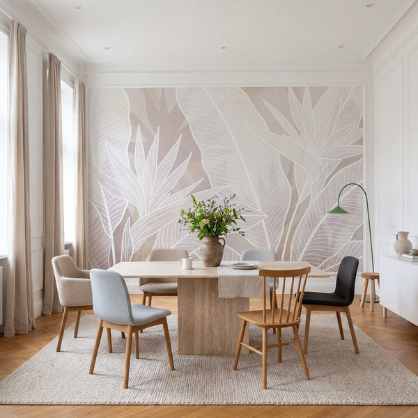Weiße Blätter auf rosa Hintergrund Weiße Blätter auf rosa Hintergrund
