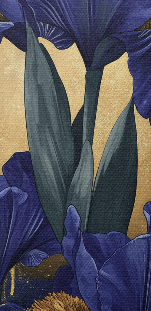 Painting of flowers and a moon