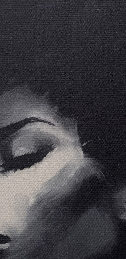 Painting of a woman with a big afro