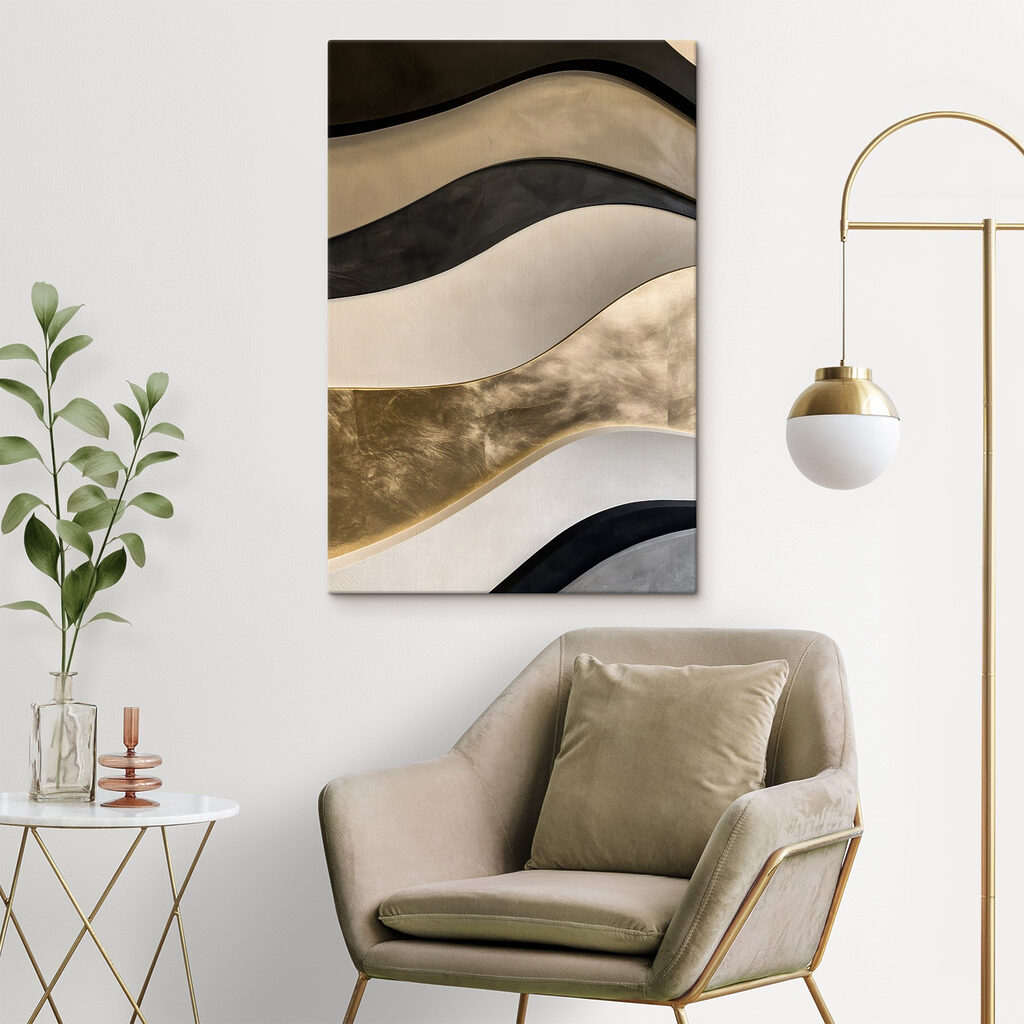- Wavy patterns in neutral tones