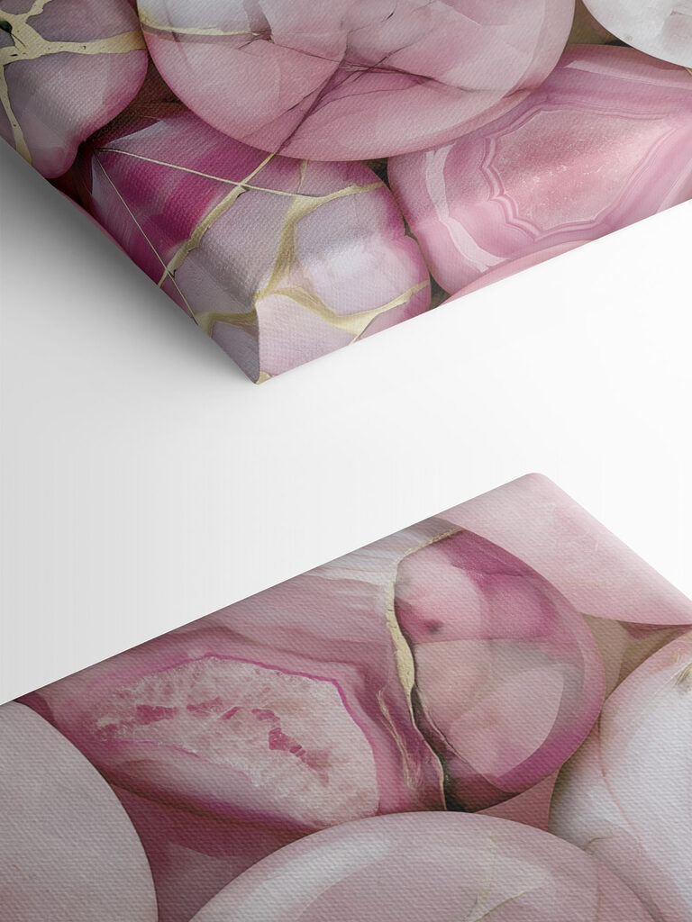 Group of pink and white oval shaped stones Group of pink and white oval shaped stones
