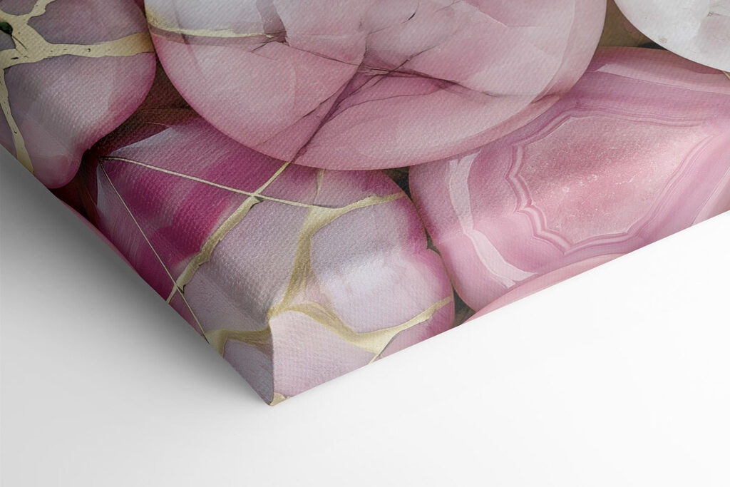 Group of pink and white oval shaped stones Group of pink and white oval shaped stones