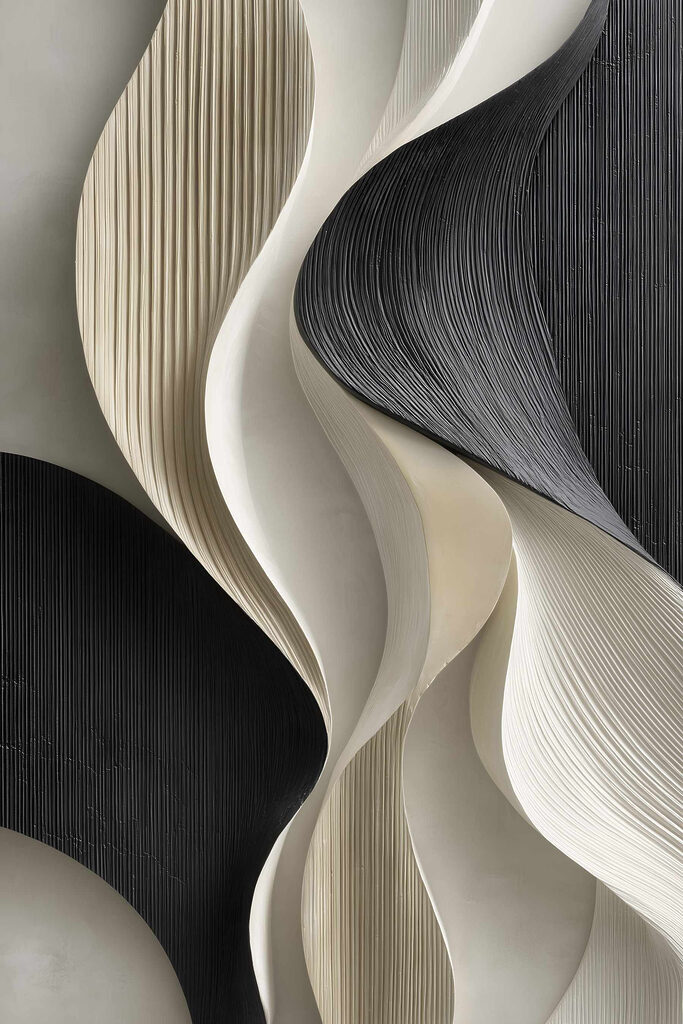 Black and white wavy wall art Black and white wavy wall art