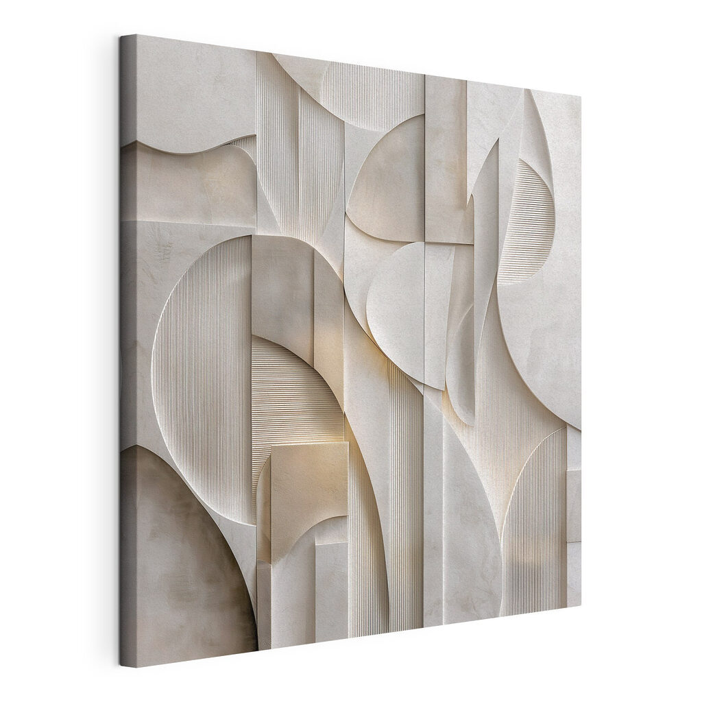 White wall with geometric shapes White wall with geometric shapes