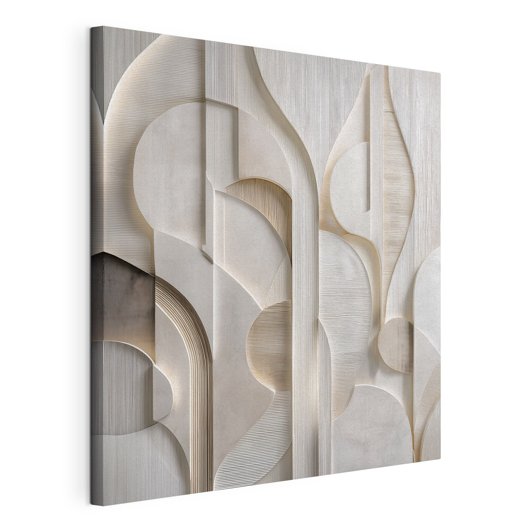 White wall with curved lines and curves White wall with curved lines and curves