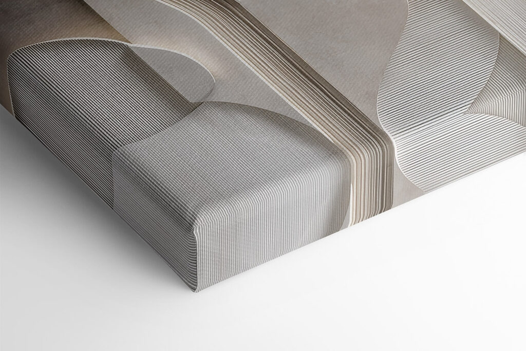 White wall with curved lines and curves White wall with curved lines and curves