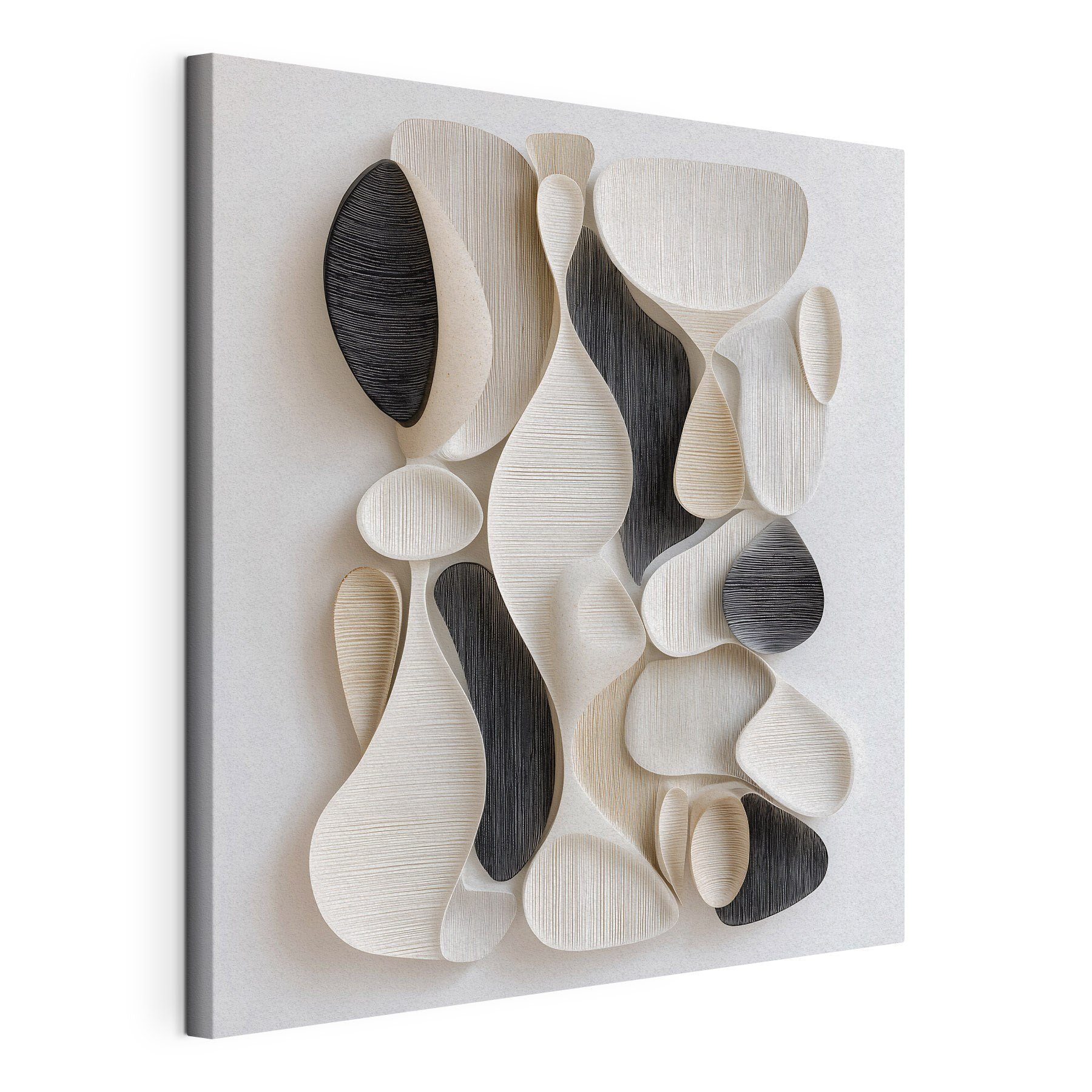 Wall art made of black and white shapes Wall art made of black and white shapes
