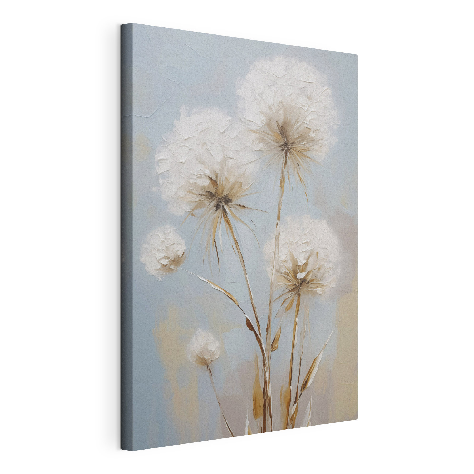 Painting of flowers on a blue background