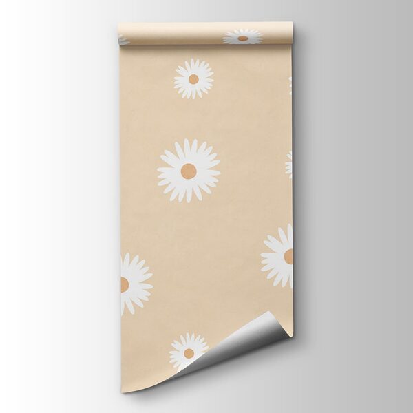 White flowers on a beige background White flowers on a beige background