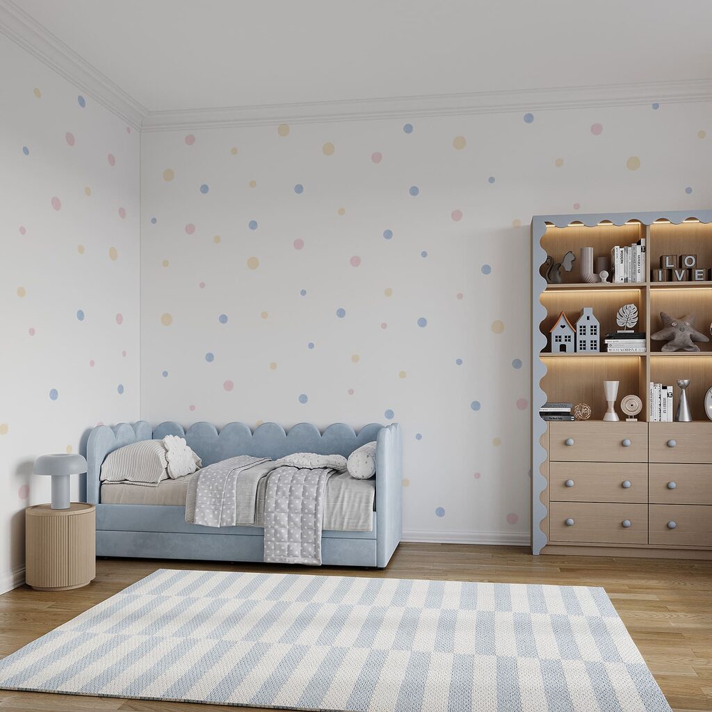 Weißer Hintergrund mit bunten Punkten