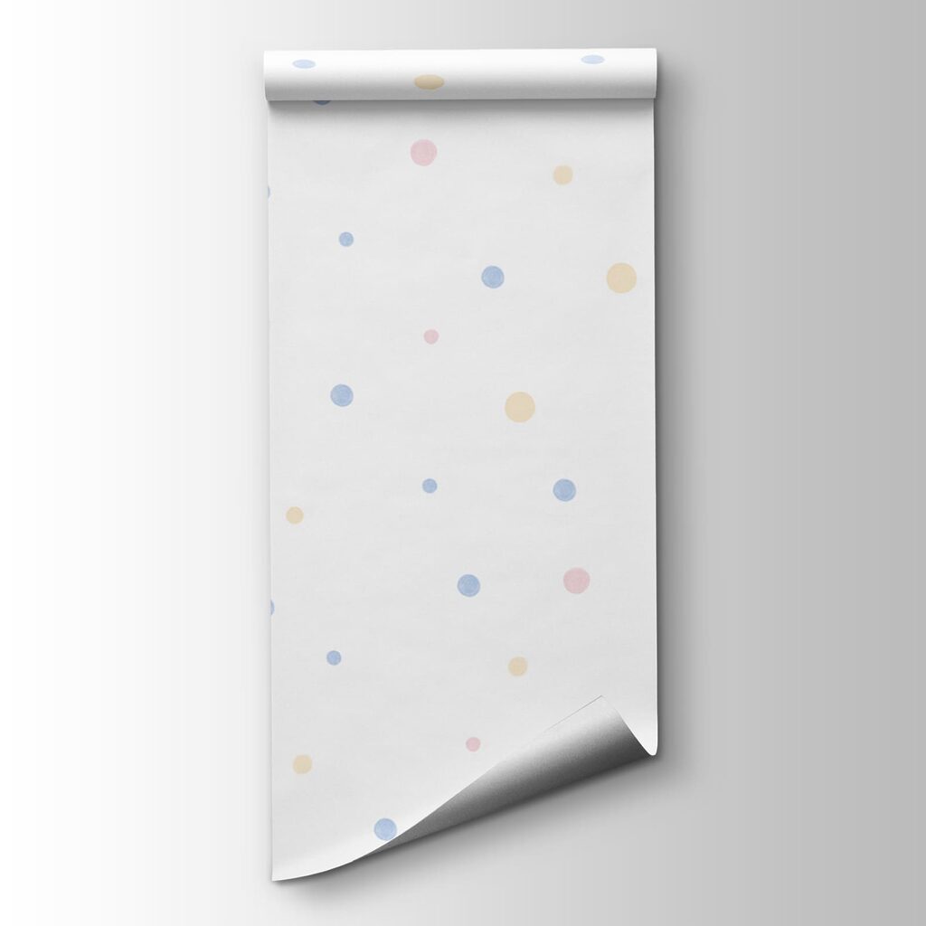 White background with multicolored dots