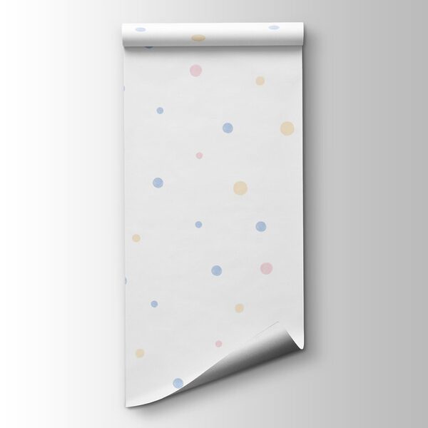 White background with multicolored dots