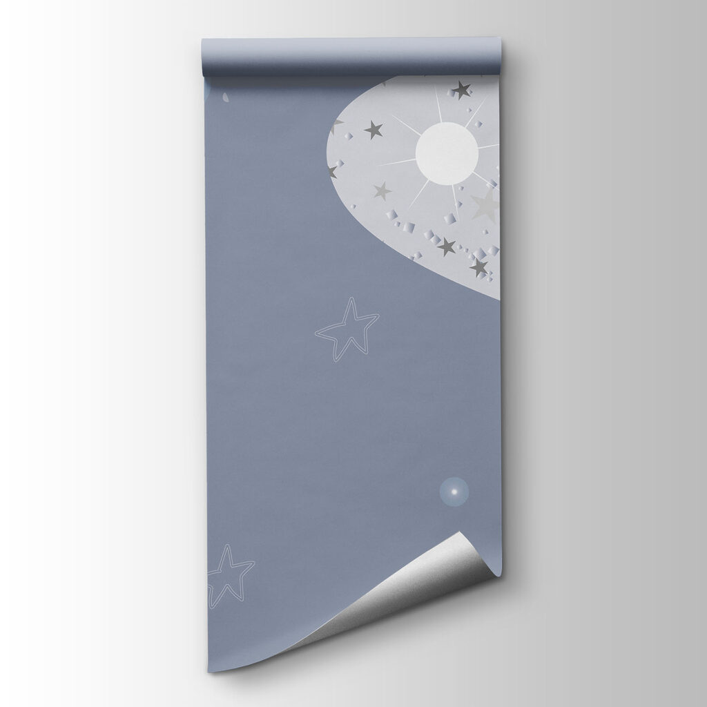 Cartoon of a bulldozer and a moon