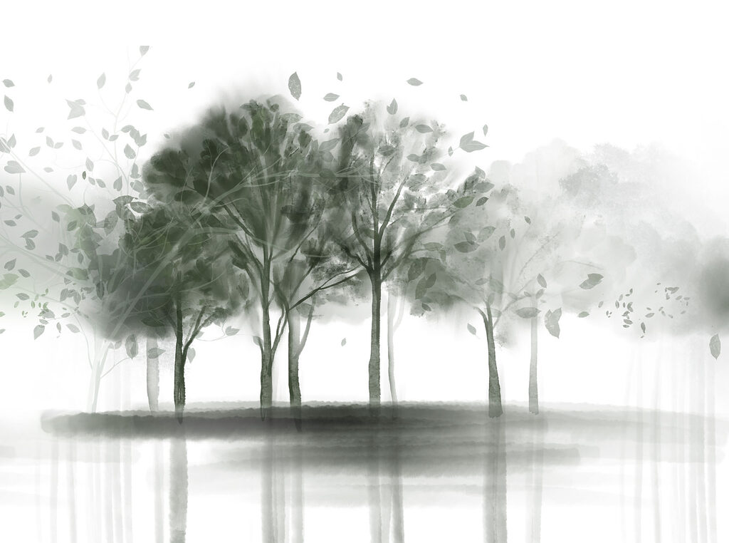Group of trees with leaves