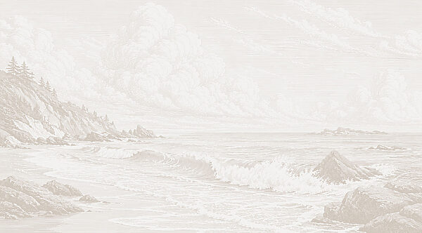 Drawing of a beach with waves Drawing of a beach with waves
