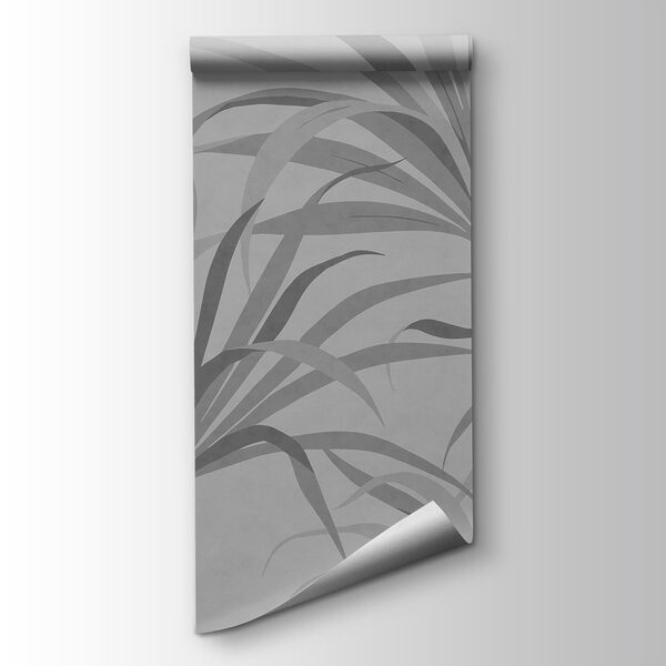 Grey background with leaves Grey background with leaves