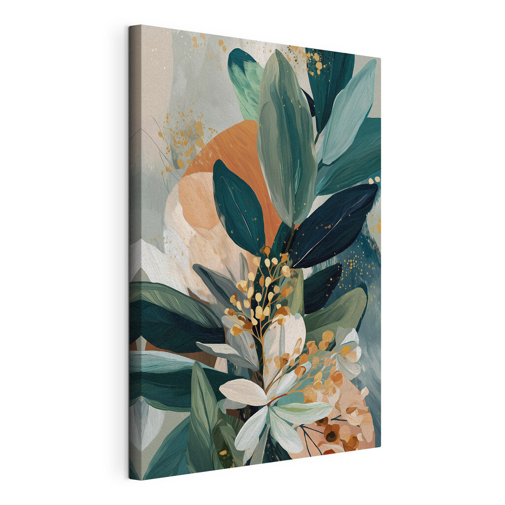 Painting of leaves and flowers Painting of leaves and flowers