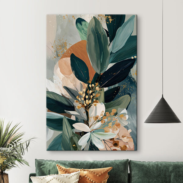 Painting of leaves and flowers Painting of leaves and flowers