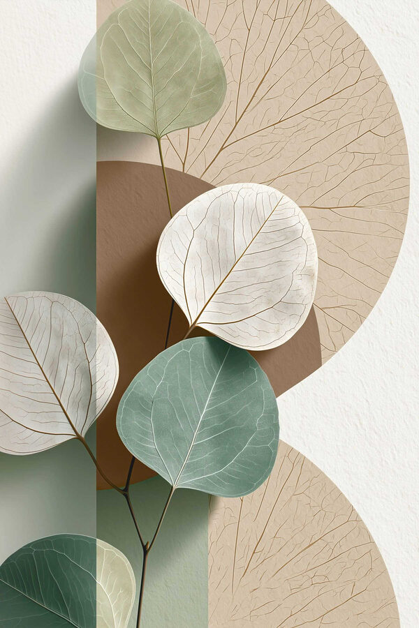 Serene leaves on a soft background
