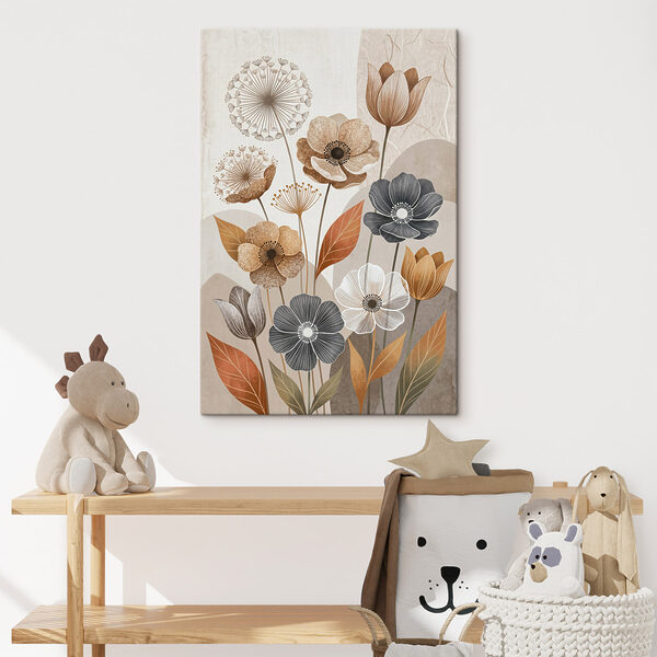 Colorful floral arrangement in soft tones