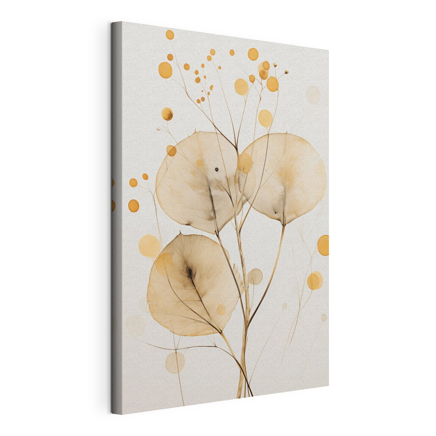 Delicate leaves with soft circular accents Delicate leaves with soft circular accents