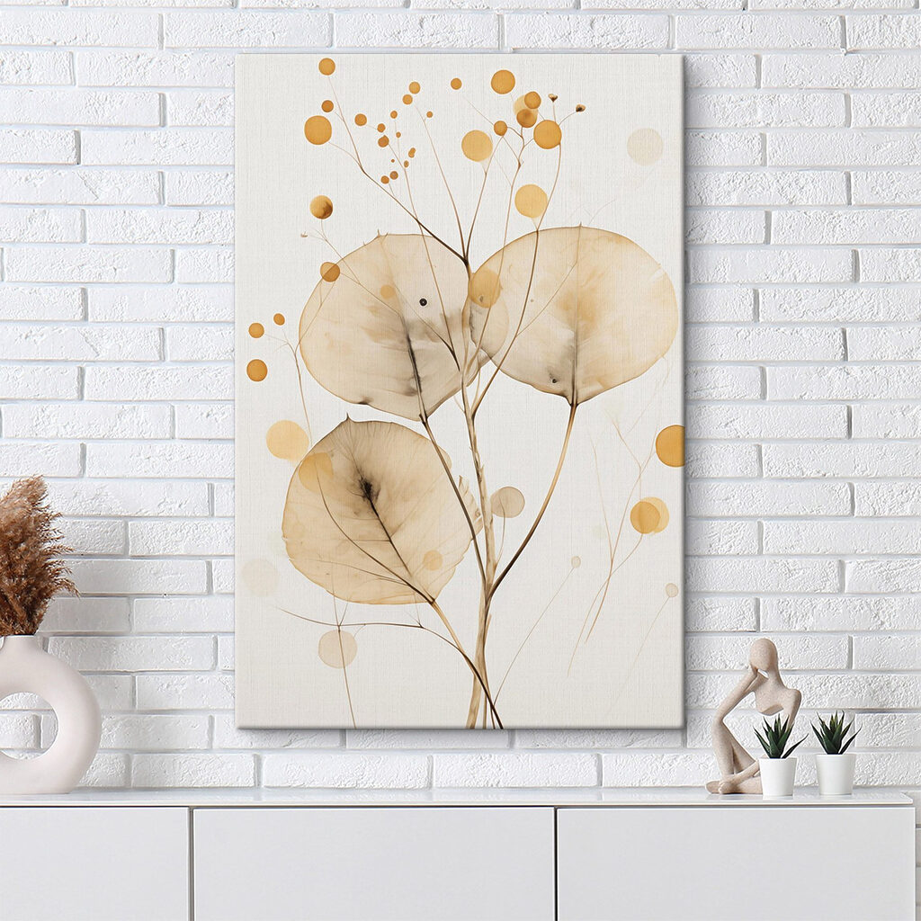 Delicate leaves with soft circular accents Delicate leaves with soft circular accents