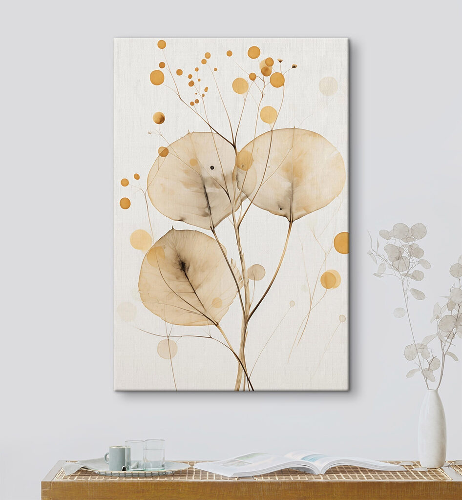 Delicate leaves with soft circular accents Delicate leaves with soft circular accents