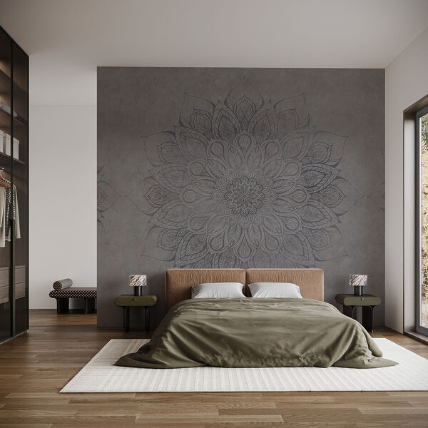 Graues und schwarzes Mandala Graues und schwarzes Mandala