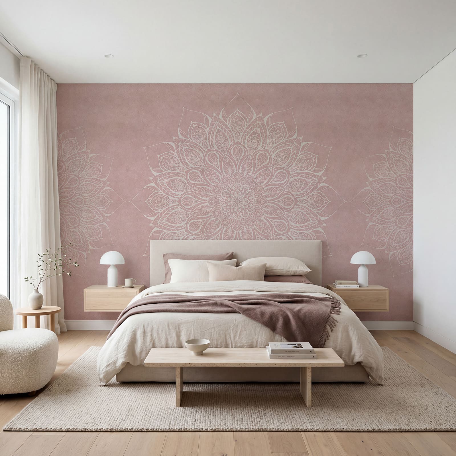 Weißes und rosa Mandala Weißes und rosa Mandala